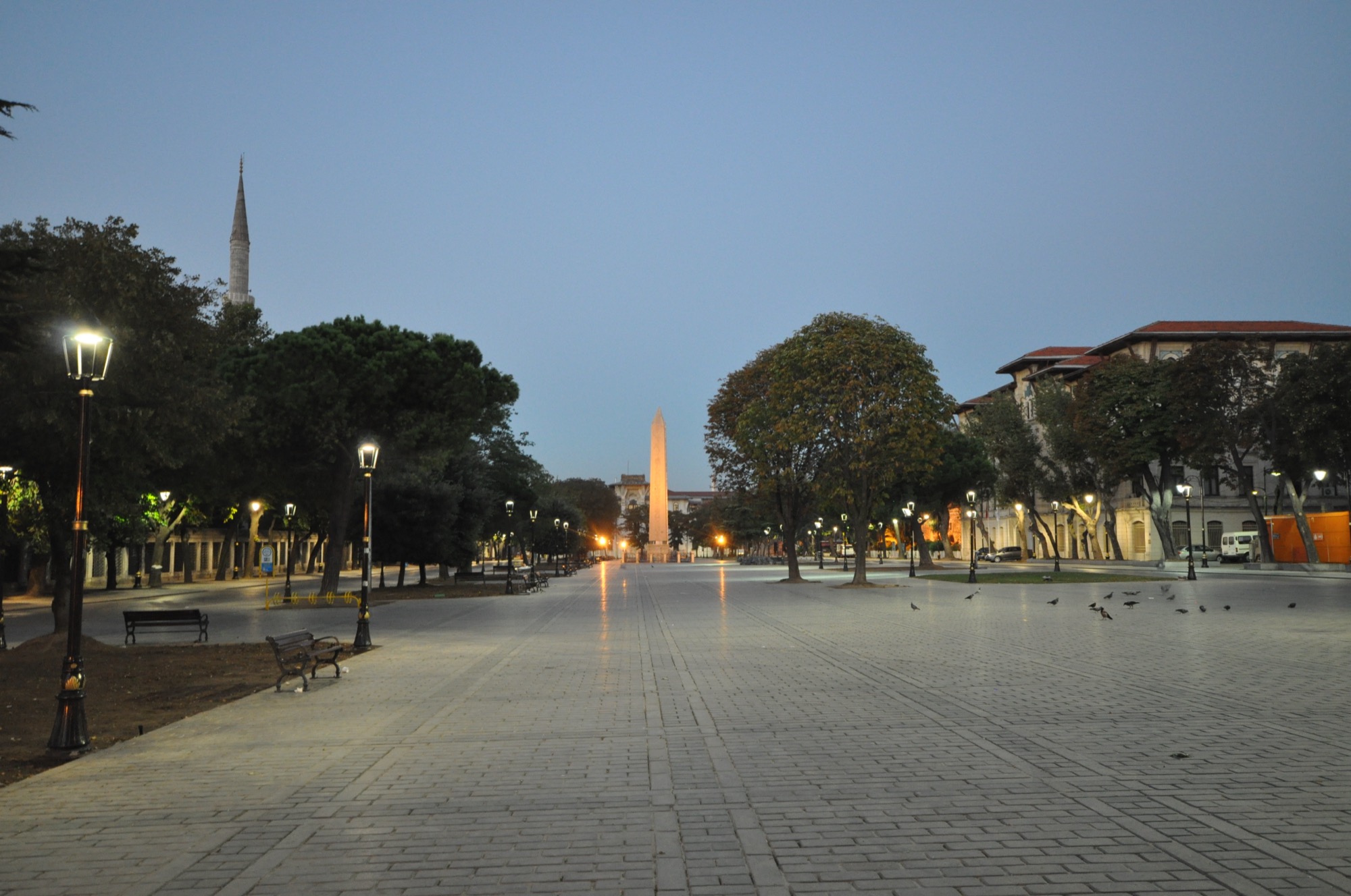 The Obelisk of Theodosius at dusk in Sultanahmet Square, Istanbul