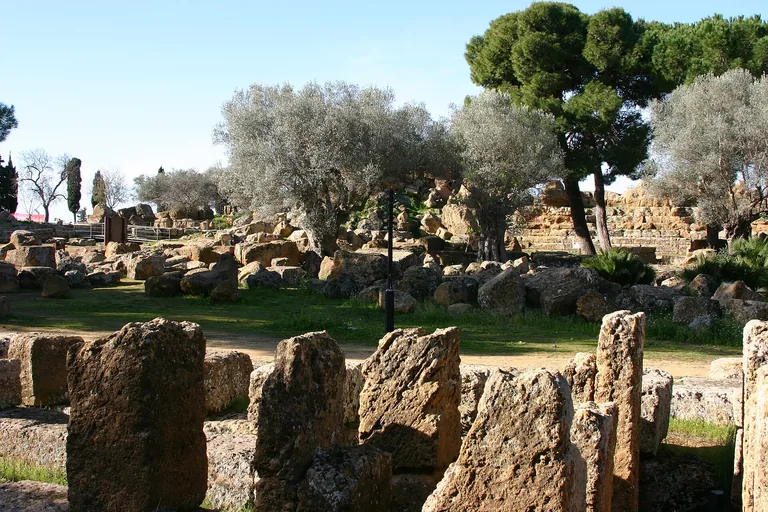 Stone foundations of the Great Altar of Zeus at Agrigento.