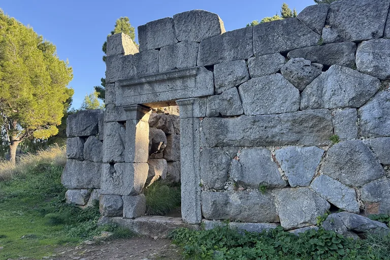 A megalithic stone doorway in the Temple of Diana on Cefalu's Rocca.