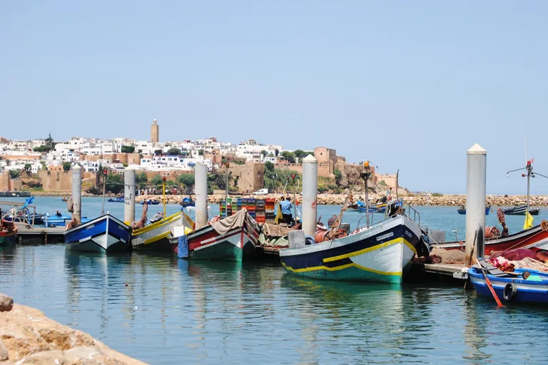 Small passenger boats on the Bou Regreg