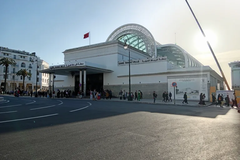 Rabat-Ville station entrance on Avenue Mohammed V