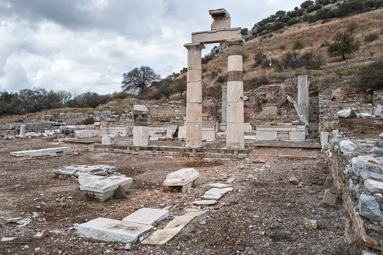 The re-erected Doric columns of the Prytaneion