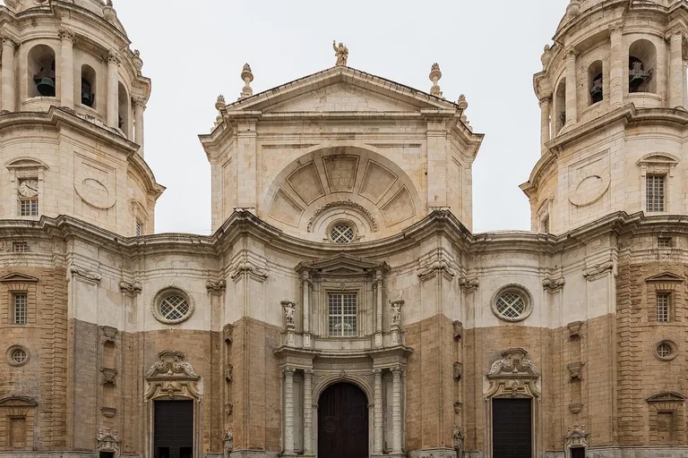 The New Cathedral facade, where Baroque mass meets neoclassical completion