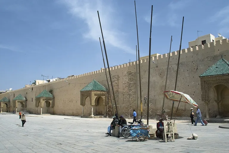 The open expanse of Place el-Hedim along the medina wall