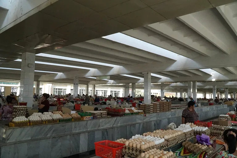 Siyob Bazaar under its pavilion roofs